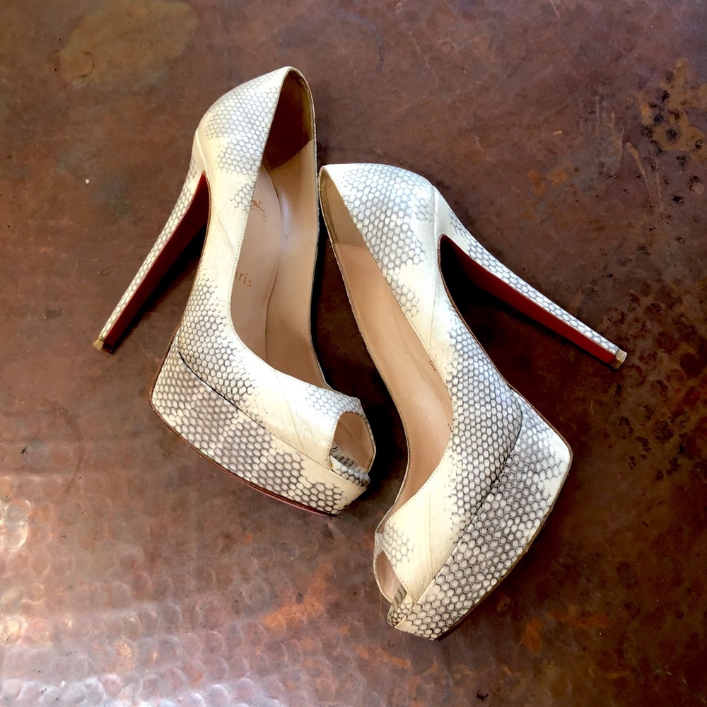 Christian Louboutin Peep Toe Platform Pumps